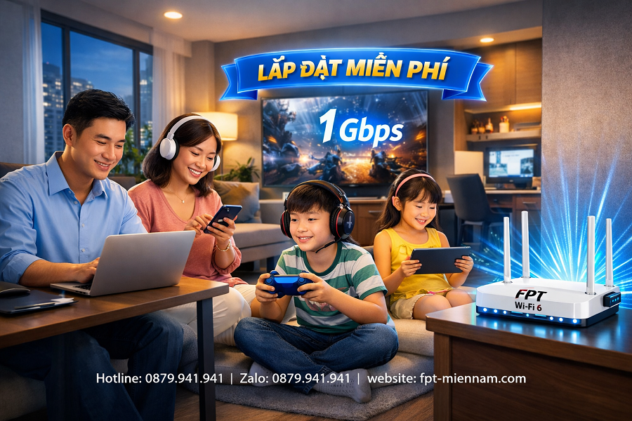 Lắp Mạng FPT Phường Phú Thọ Miễn Phí Lắp Đặt: Ưu Đãi WiFi 6 Cực Khủng