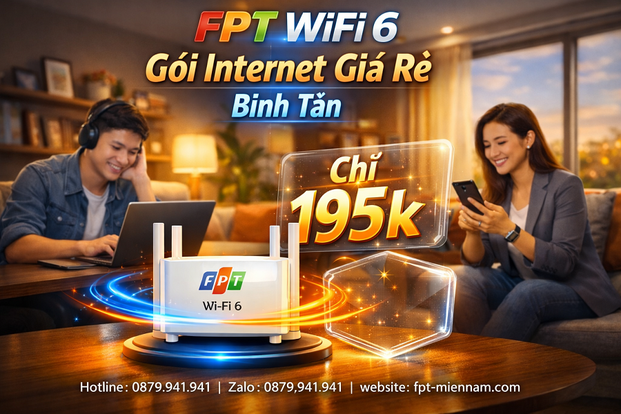 Lắp Mạng FPT Phường Tân Tạo Giá Rẻ: WiFi 6 Cực Mạnh Chỉ Từ 195K