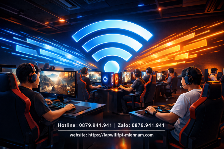 Lắp WiFi FPT Tây Nam Cho Quán Net – Giải Pháp Mạng Cáp Quang Tốc Độ Khủng, Ping Cực Thấp