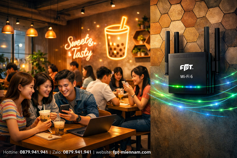 Gói Cước Internet FPT Chịu Tải Cao Cho Tiệm Trà Sữa, Quán Ăn Tại Phường Rạch Dừa