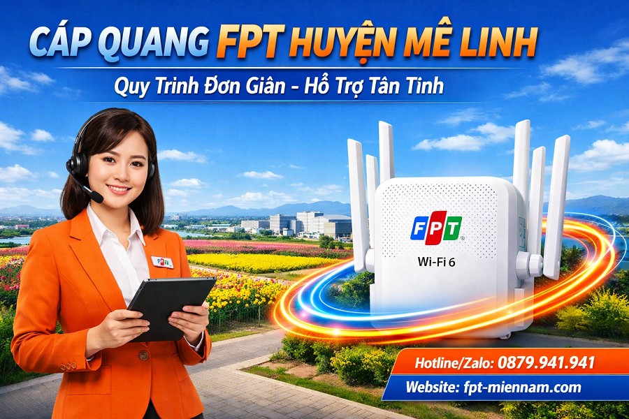 Lắp Cáp Quang FPT Huyện Mê Linh: Quy Trình Đơn Giản, Hỗ Trợ Tận Tình