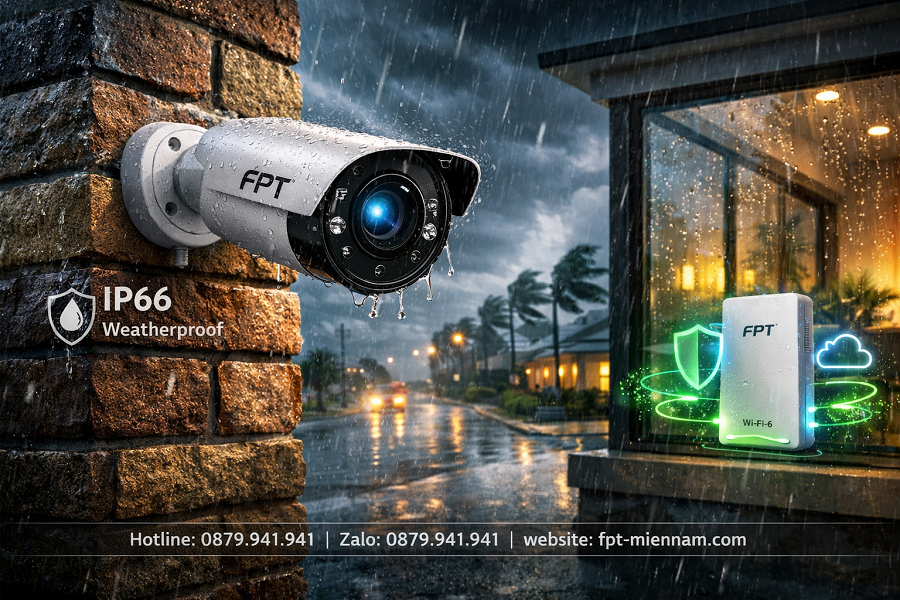 Lắp Đặt Camera FPT Ngoài Trời Chống Chịu Thời Tiết Khắc Nghiệt Tại Xã Long Hải