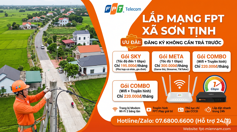 Bắt Mạng Wifi FPT Xã Tư Nghĩa Trọn Gói Giá Rẻ Cho Gia Đình